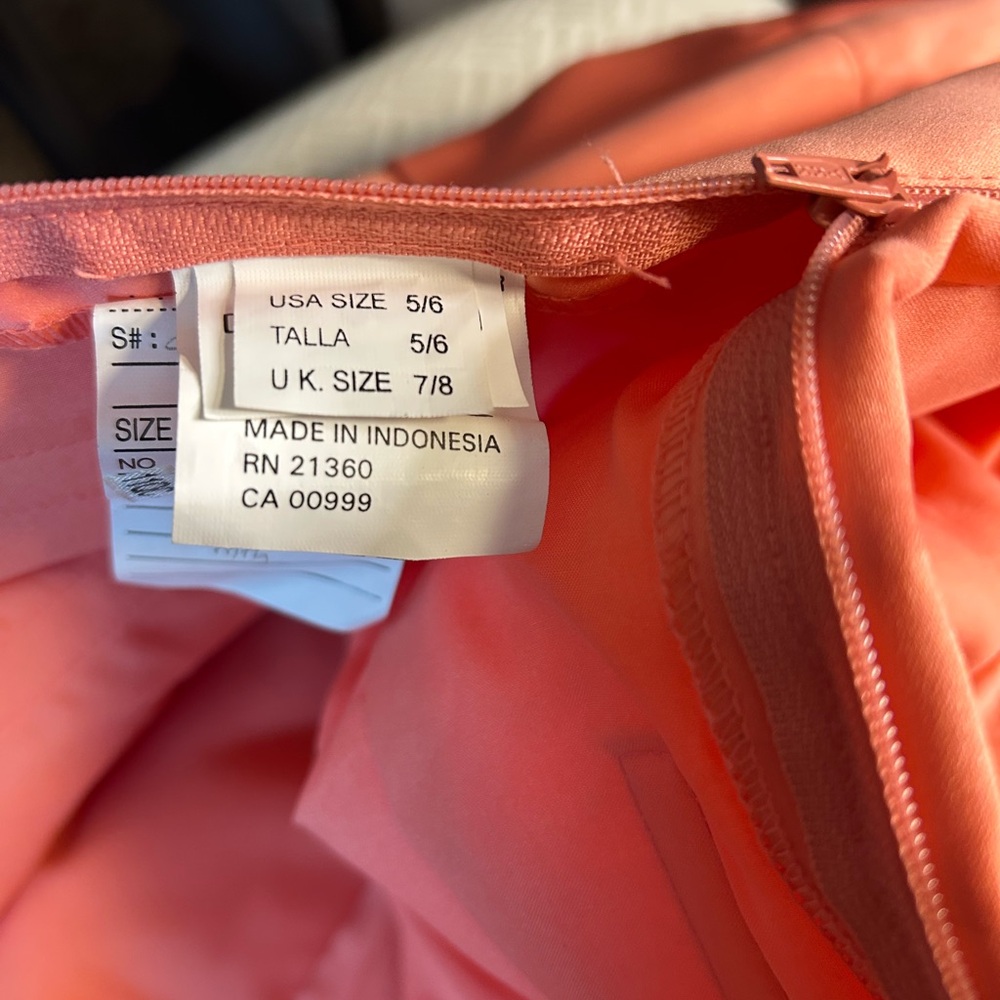 Mori Lee Strapless Dress in Vibrant Coral - Picture 5 of 5
